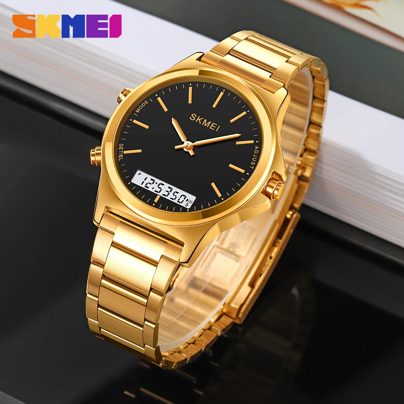 ساعت مچی عقربه ای دیجیتال اسکمی مدل 2120GDBK