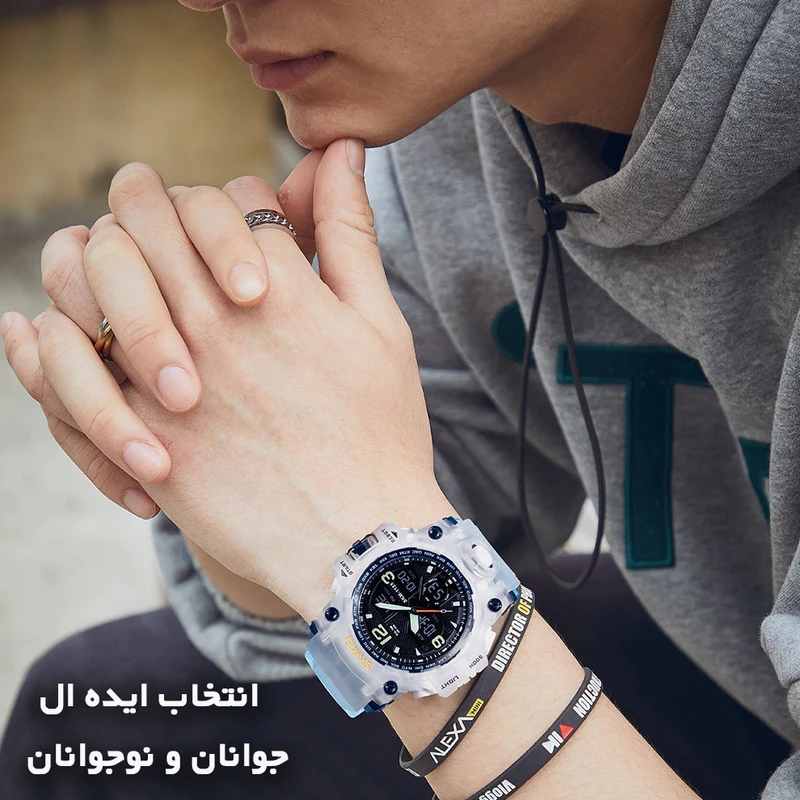 ساعت مچی اسپرت دو زمانه دیجیتال کرونو آنالوگ مدل 1155BWT